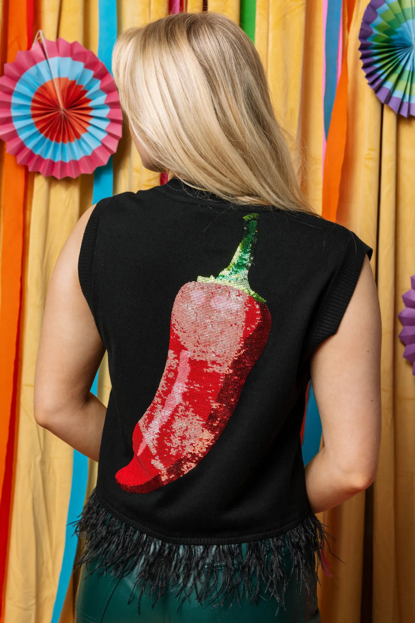 Caliente Feather Sweater Tank