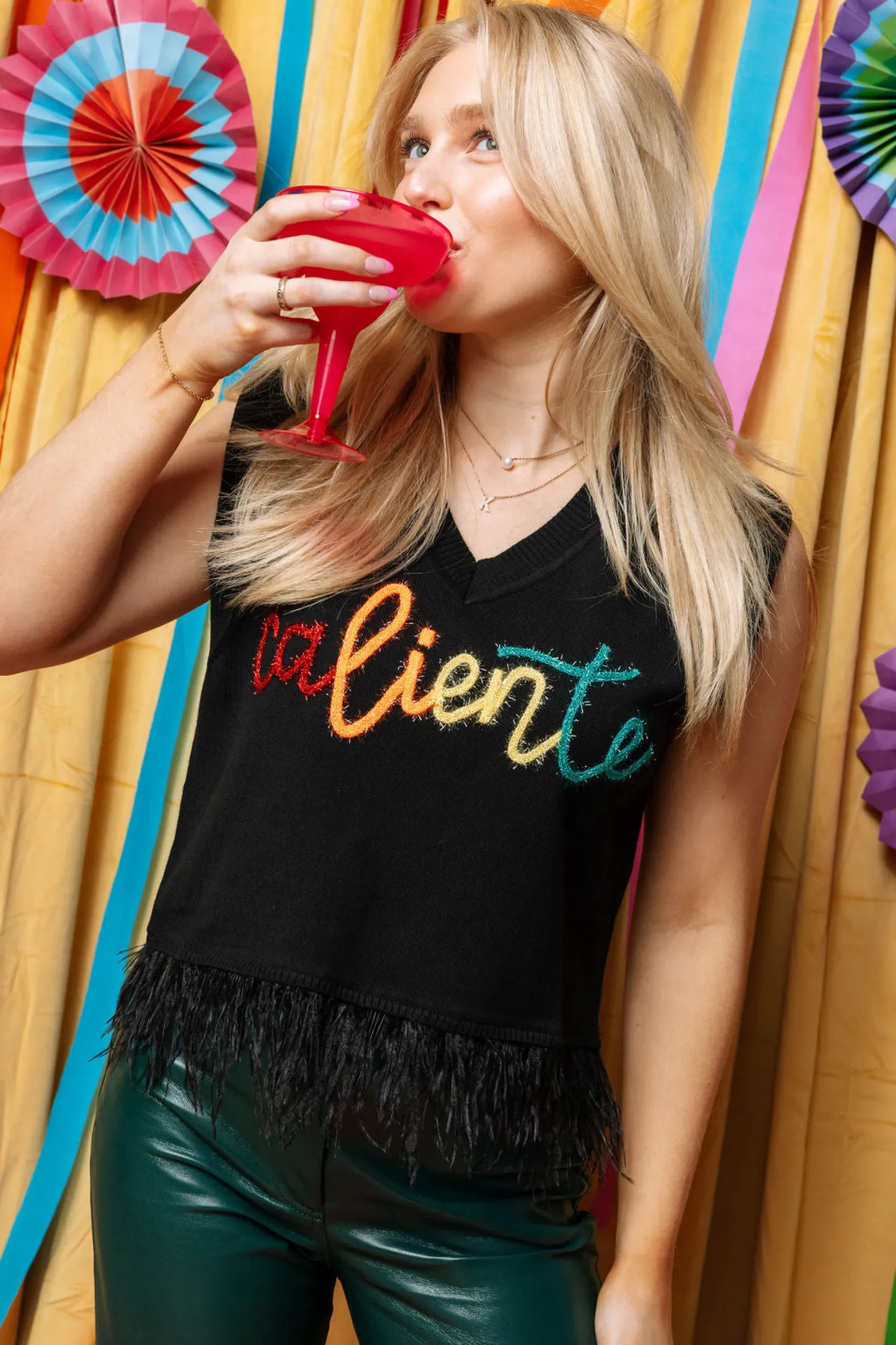 Caliente Feather Sweater Tank