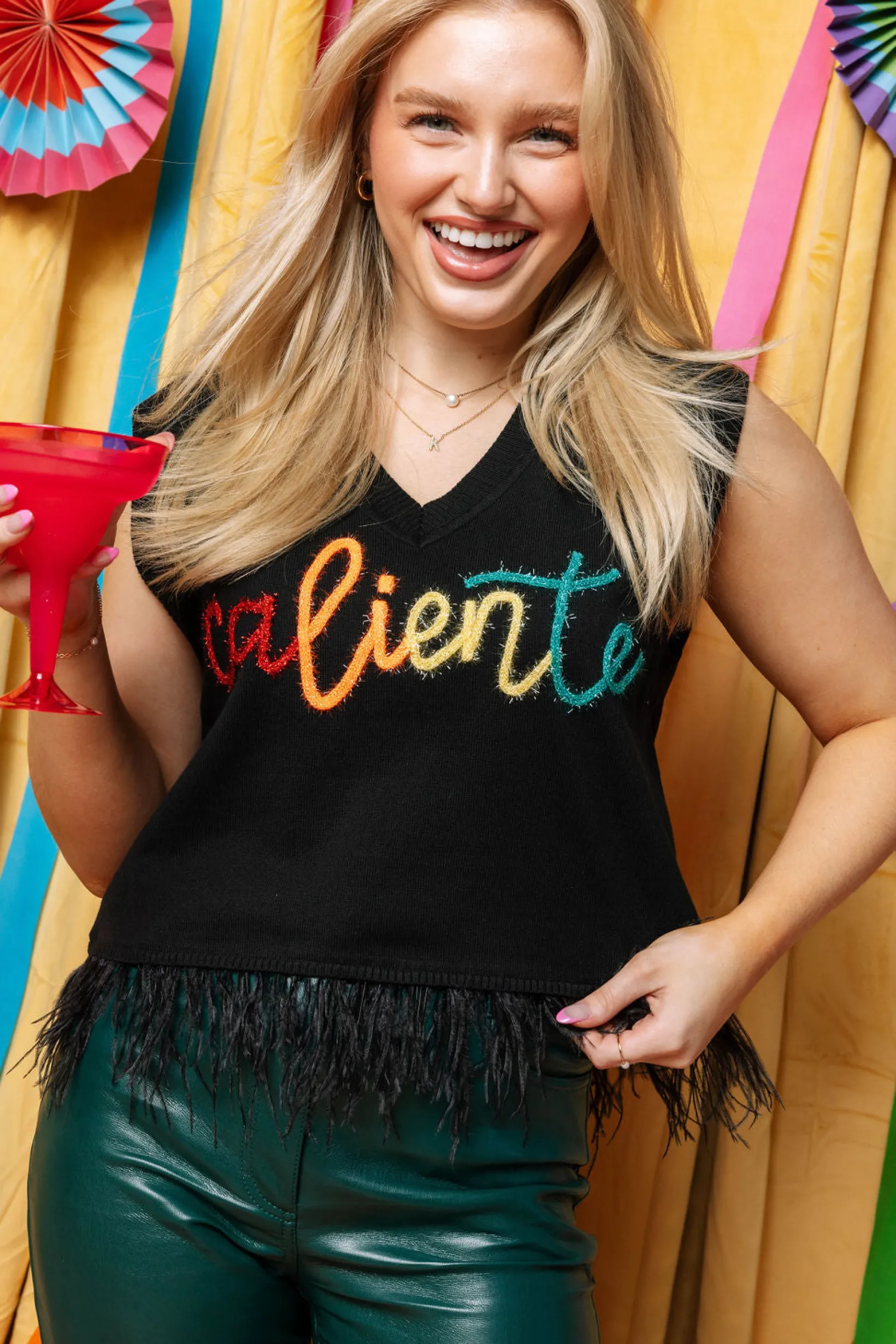 Caliente Feather Sweater Tank