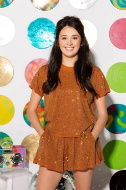 Caramel Active Rhinestone Short