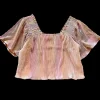 Caramel Pleat Flutter Top