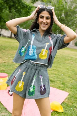 Charcoal & Rainbow Guitar Short