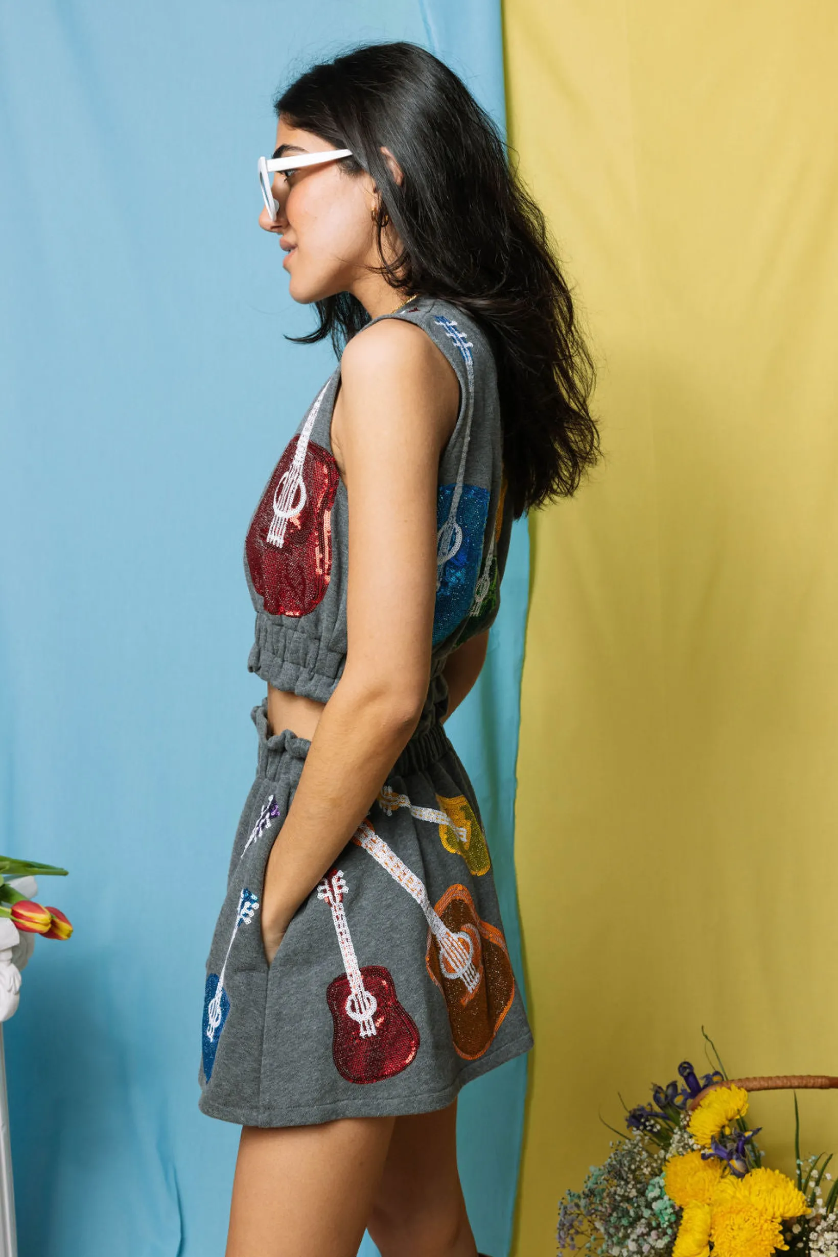 Charcoal & Rainbow Guitar Skort