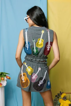 Charcoal & Rainbow Guitar Skort