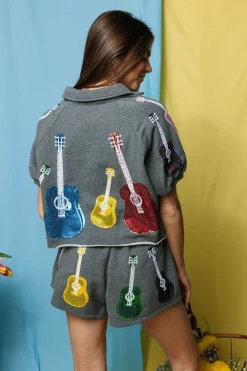 Charcoal & Rainbow Guitar Short