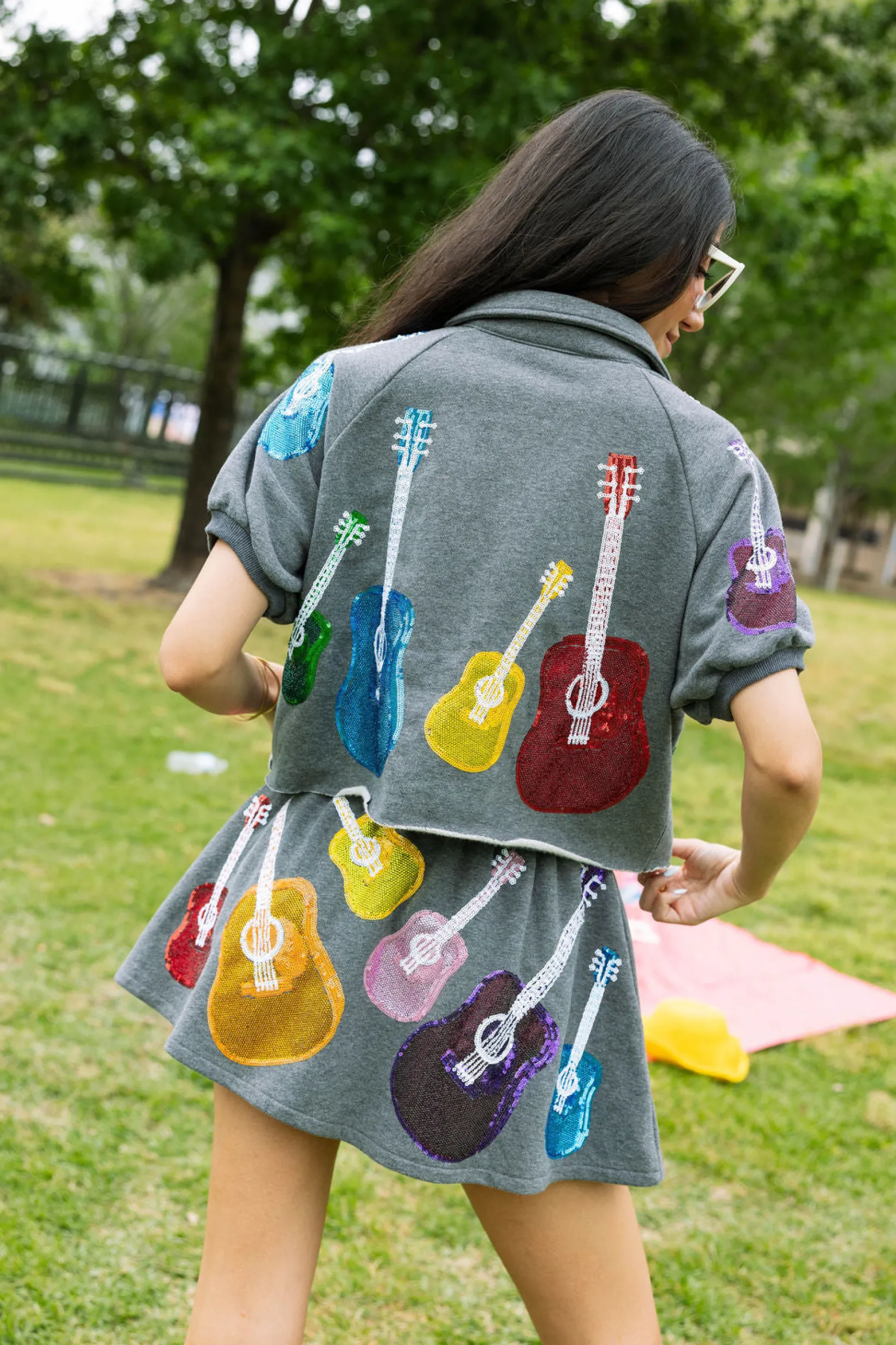 Charcoal & Rainbow Guitar Skort