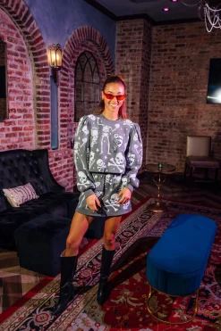 Charcoal Skull & Crossbones Deck of Cards Sweatshirt