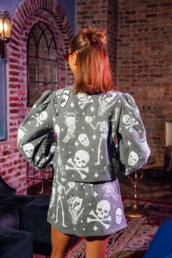 Charcoal Skull & Crossbones Deck of Cards Sweatshirt