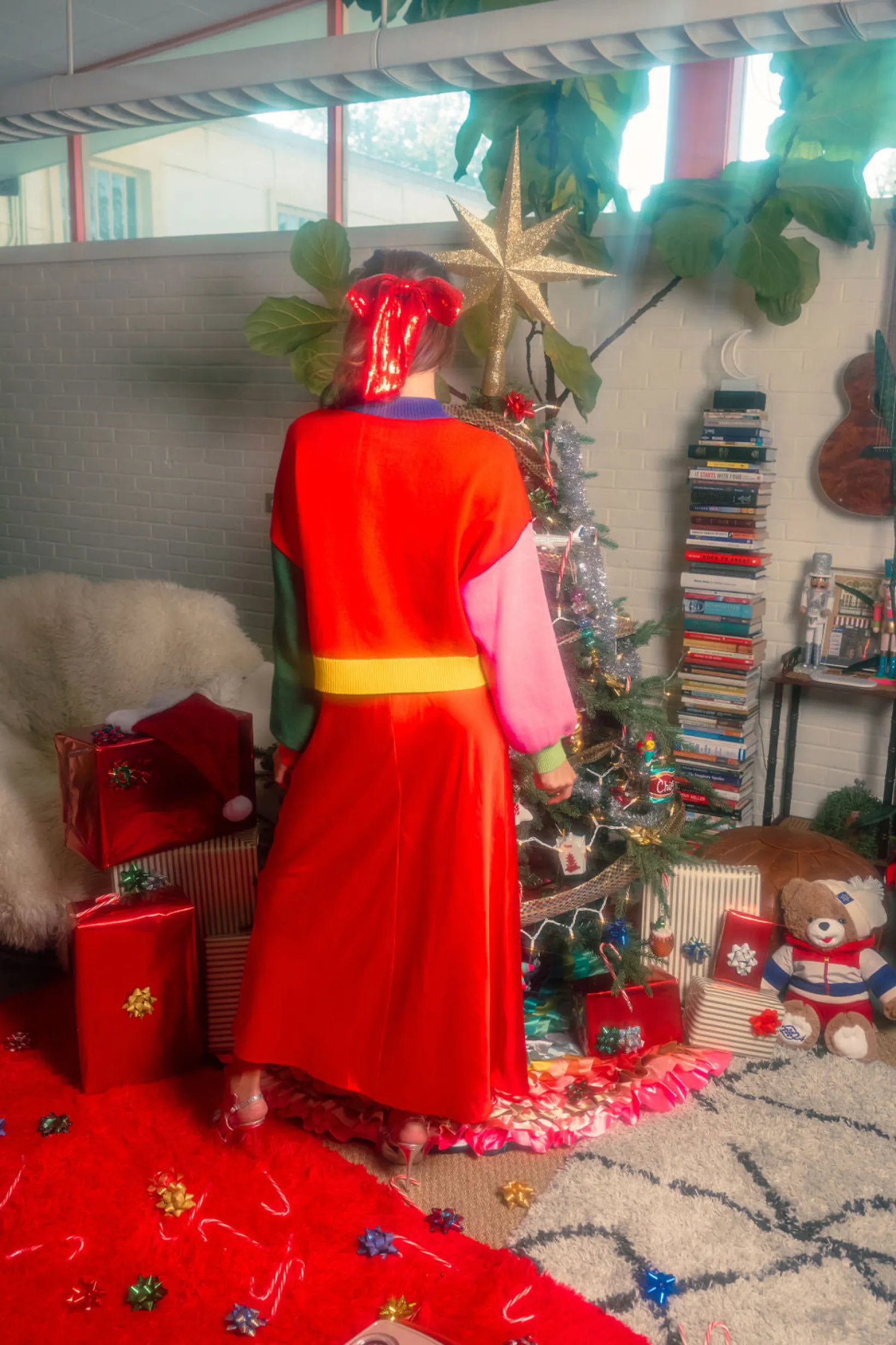 Colorblock Fuzzy 'Merry & Bright' Sweater