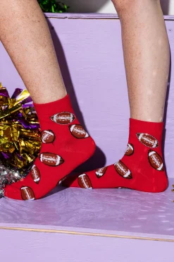 Crimson Football All Over Socks