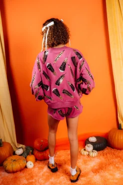 Dark Berry Turkey Feather Shorts