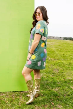Dark Green Lucky Charm Icon Tee Dress
