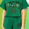Dark Green 'Lucky' Short Sleeve Top