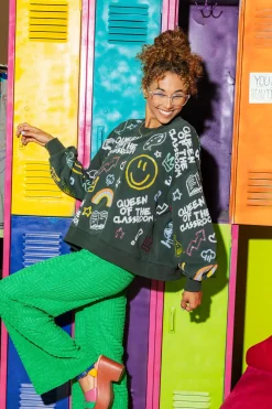 Dark Green Queen Of The Classroom Sweatshirt