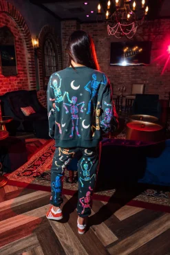 Dark Green Rainbow Dancing Skeleton Jogger