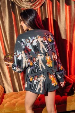 Dark Teal Spooky Dancers Shorts