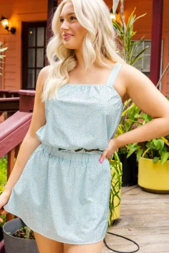 Dusty Blue Rhinestone Active Tank