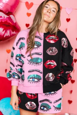 Eyes & Lips Colorblock Shorts