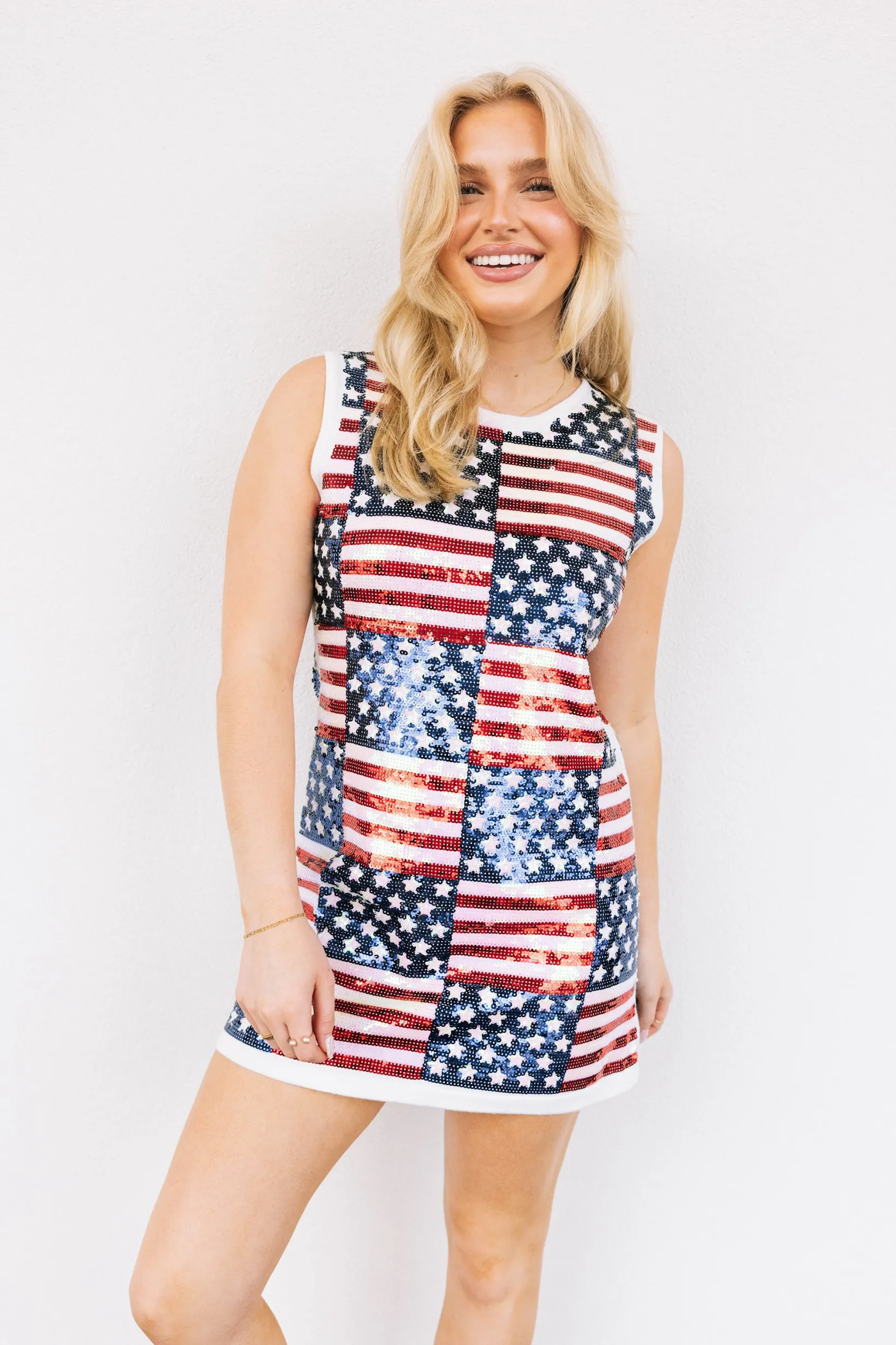 Full Sequin Stars & Stripes Tank Dress