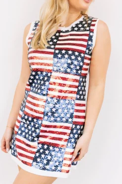 Full Sequin Stars & Stripes Tank Dress