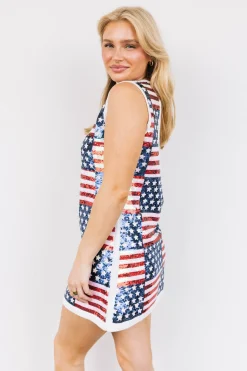Full Sequin Stars & Stripes Tank Dress