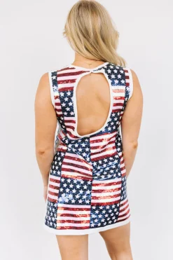 Full Sequin Stars & Stripes Tank Dress