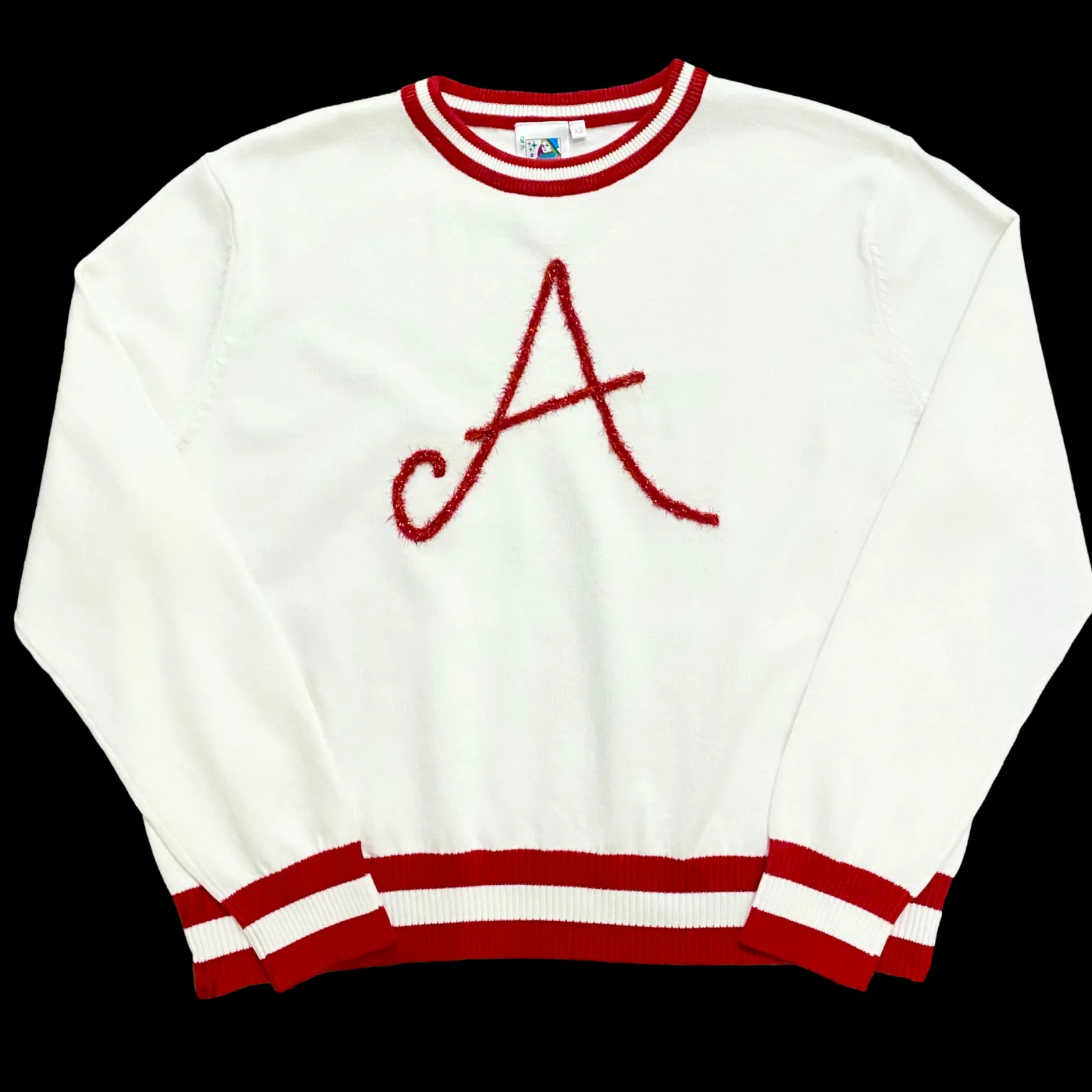 Glitter Script "A" LS Sweater
