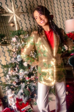 Gold Full Sequin Holly Blazer
