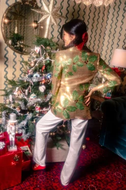 Gold Full Sequin Holly Blazer