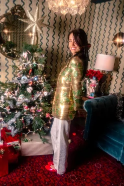 Gold Full Sequin Holly Blazer