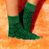 Green & Black Witch Rhinestone Socks