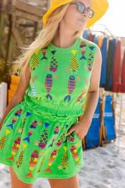Green Crowned Fish Skort