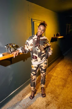 Green Full Sequin Camo Joggers