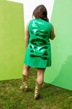 Green Metallic 'Lucky' Tank Dress