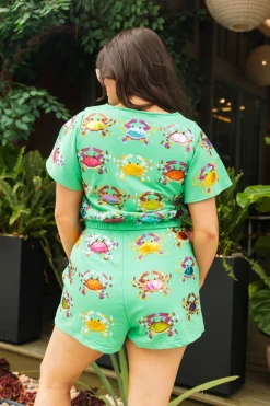 Green Multi Crab Top