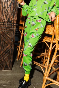 Green Multi Martini Glass Joggers