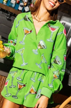 Green Multi Martini Glass Sweatshirt