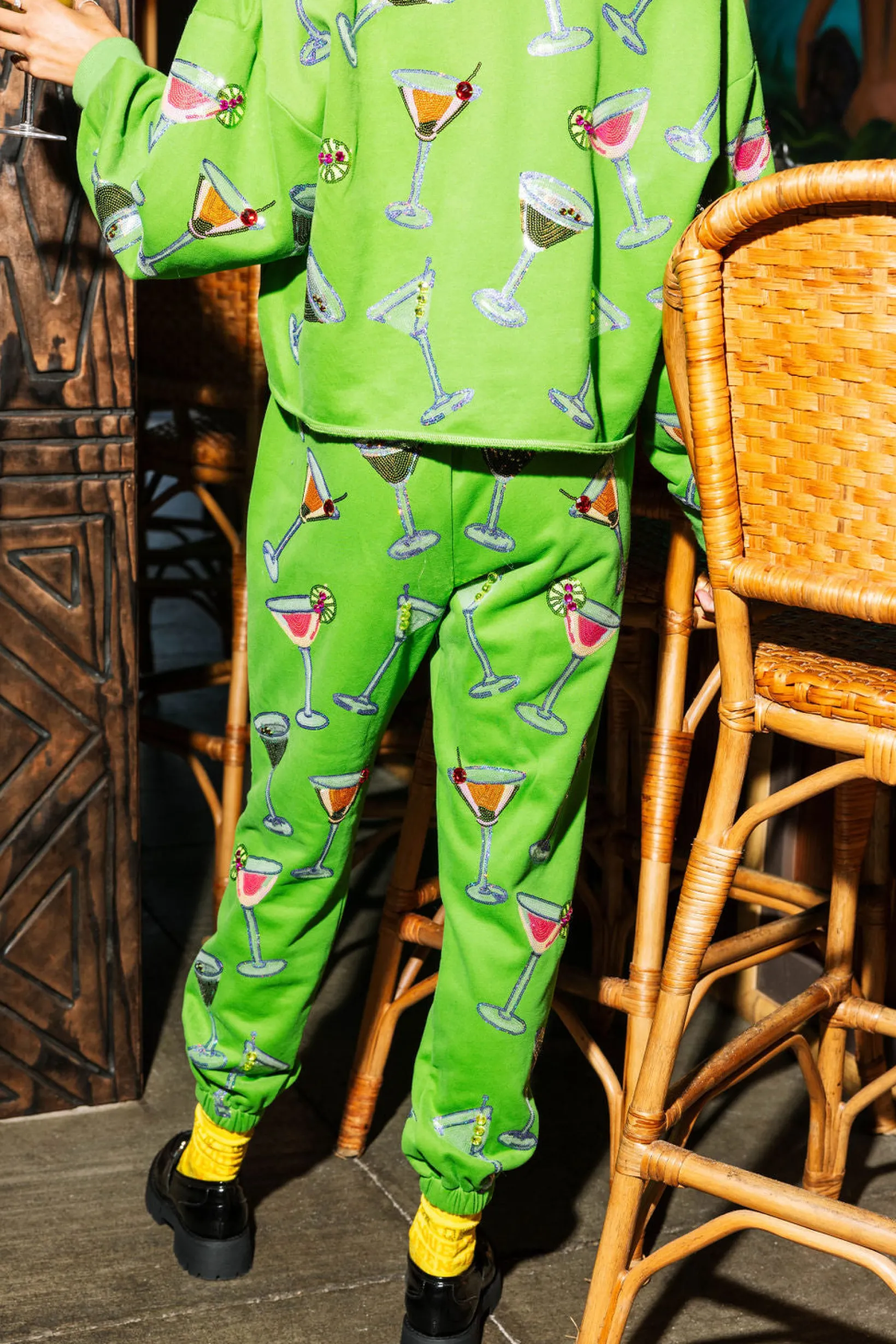 Green Multi Martini Glass Joggers