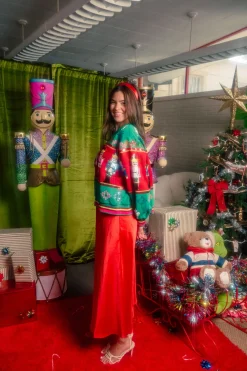 Green Multi Vintage Nutcracker & Needlepoint Snowflake Sweatshirt