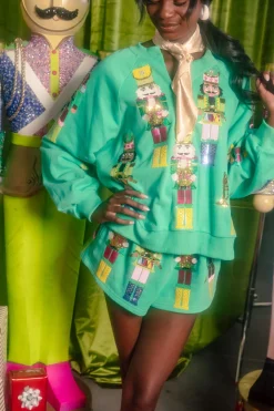 Green Nutcracker Band Shorts