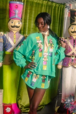Green Nutcracker Band Shorts