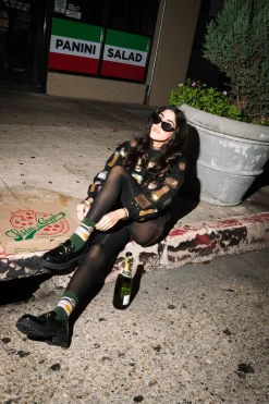 Green Queen of Champagne Socks