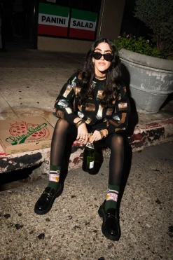 Green Queen of Champagne Socks