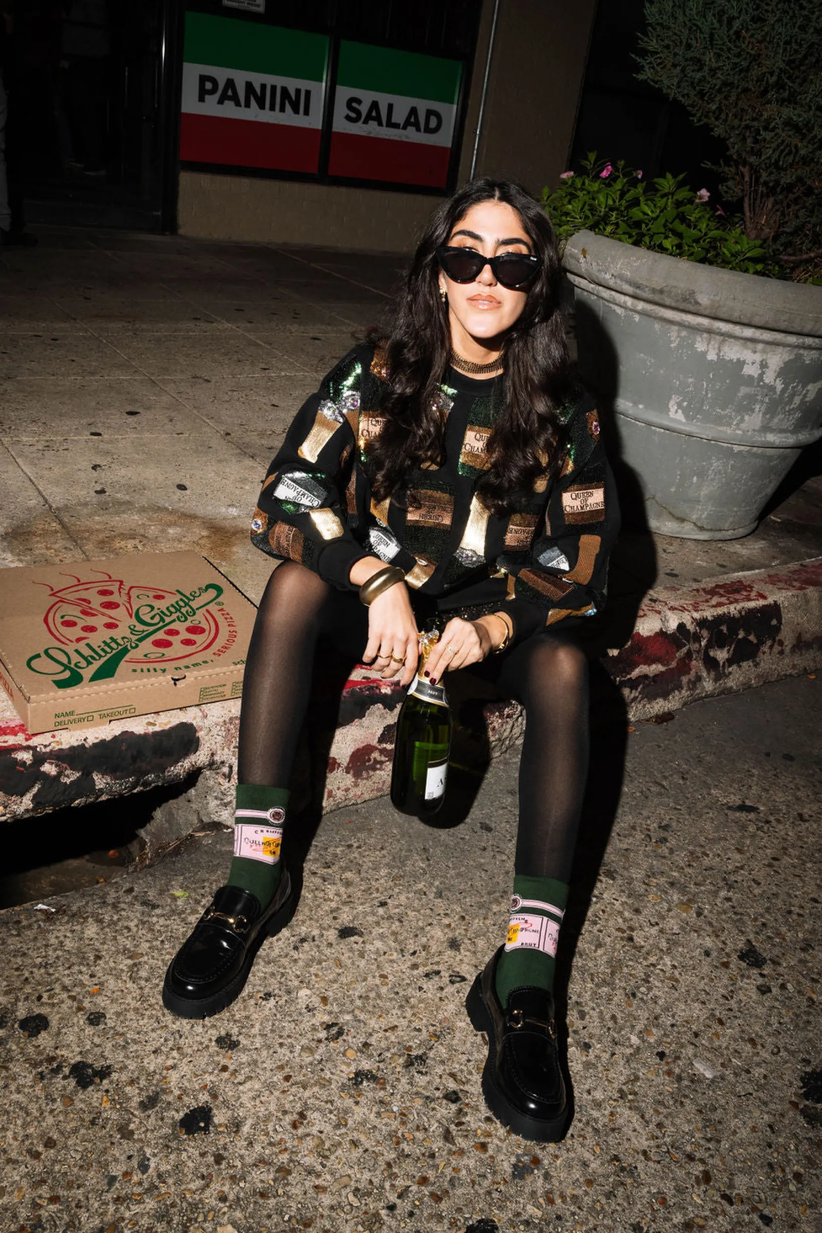 Green Queen of Champagne Socks