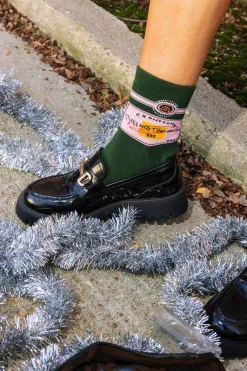 Green Queen of Champagne Socks