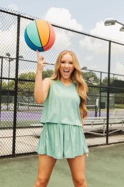 Green Rhinestone Active Short