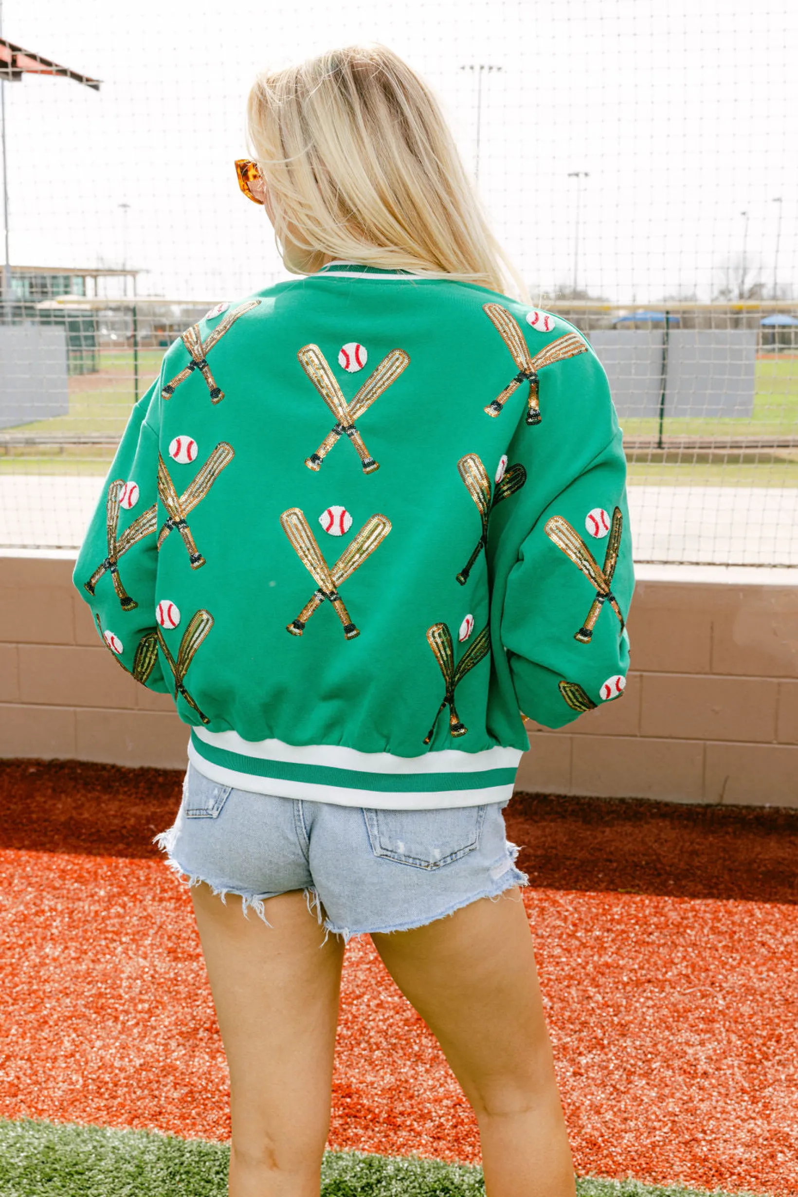 Green Scattered Baseball Bat Sweatshirt