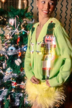 Green Sequin Feather Bottom Skort