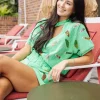 Green Terry Cloth Cut Out Umbrella Top