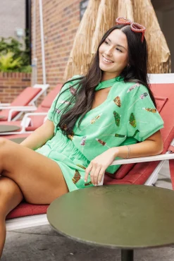 Green Terry Cloth Umbrella Short